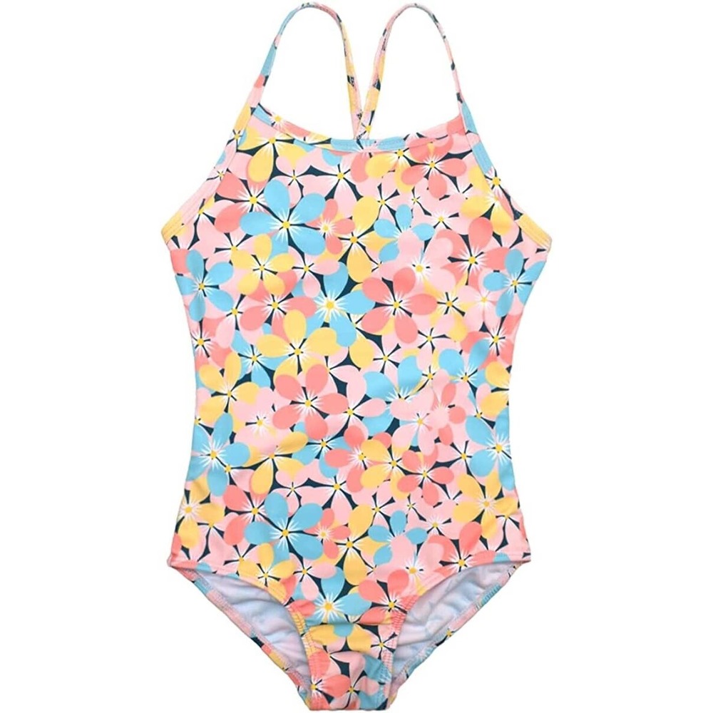 Girls One Piece Swimsuit Quick Dry Beach Swimwear 7T 8T 10T Little Red Flower